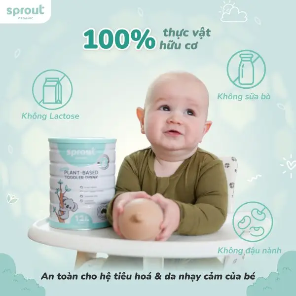 Toddler Drink-02 Sữa Thực Vật Hữu Cơ Cho Bé Dị Ứng Đạm Sữa Bò – Sprout Organic Toddler Drink (700g) cho bé từ 12 - 36 tháng
