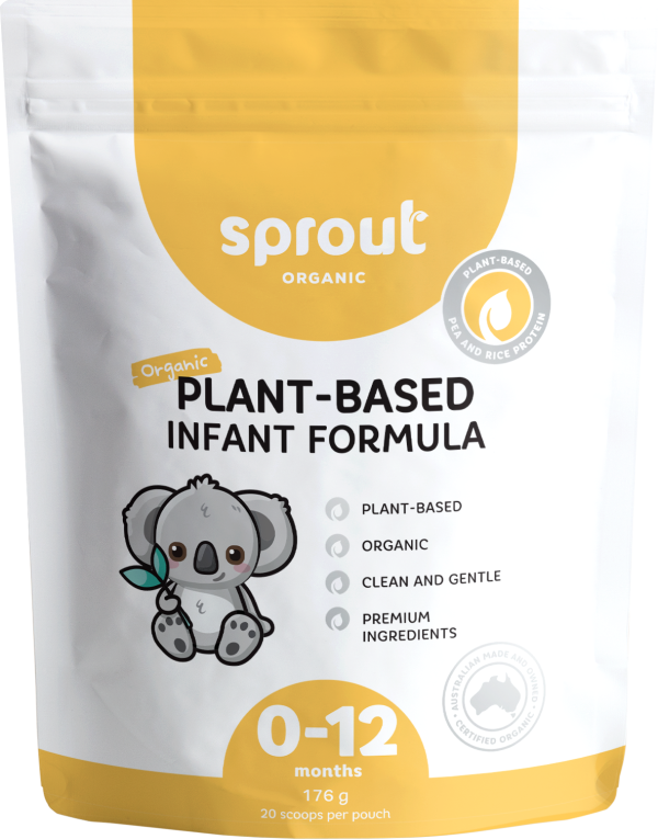 sprout_mockup_pouch 176g_infant_front (1) Sữa Công Thức Thực Vật Hữu Cơ Cho Trẻ Em Sprout ORGANIC 0 - 12 THÁNG